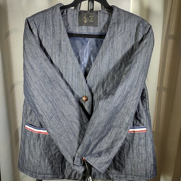 Salon De Magni Blue Blazer (Denim) Jacket See Pictures For Size Estimate - Picture 7 of 14